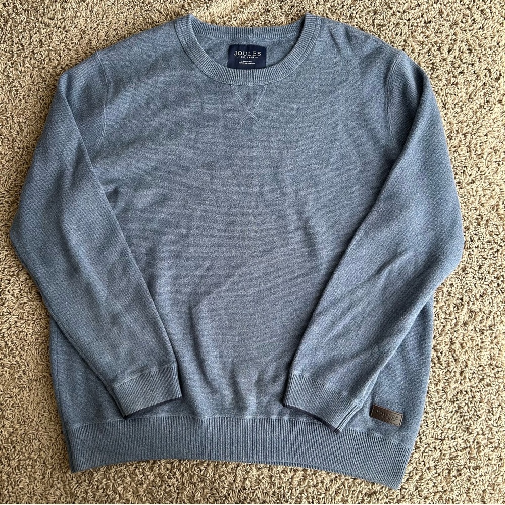 Joules Men's Jumper Blue 2XL Crew Neck Pullover Sweater Crafted w/ Finest Yarn